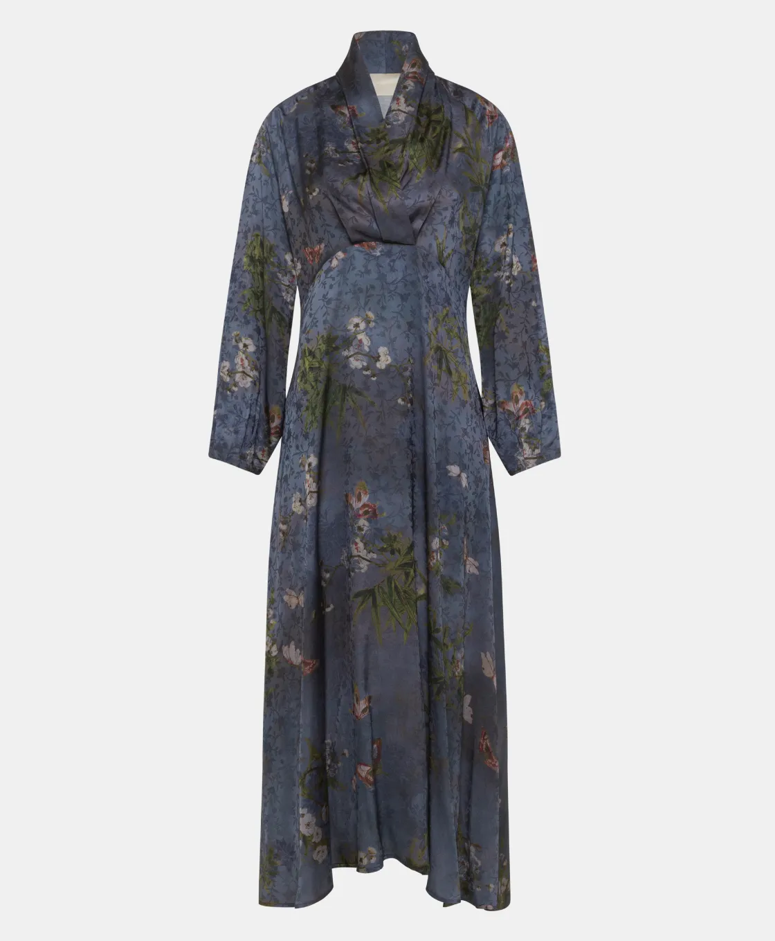 Momoni Robes*ROBE NAORA EN VISCOSE JACQUARD IMPRIMÉE - MULTICOLORE GRIS POUSSIÉREUX MulticoloreGrisPoussiéreux
