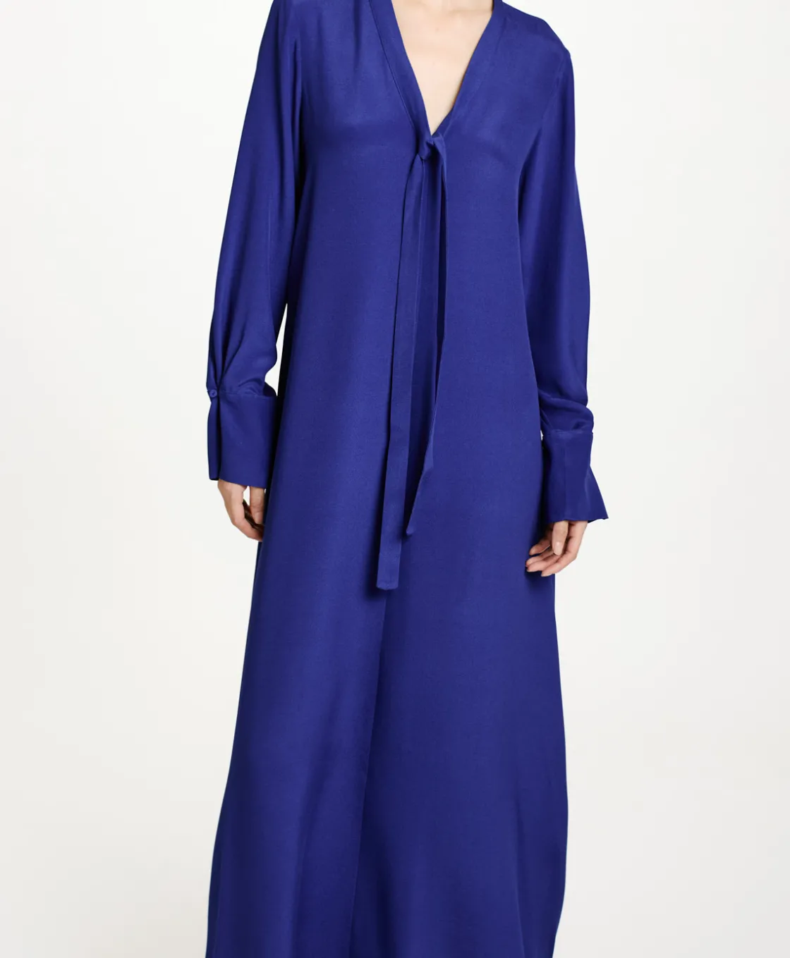 Momoni Robes*ROBE TAIKI EN MÉLANGE DE SOIE CRÊPE - Bleu