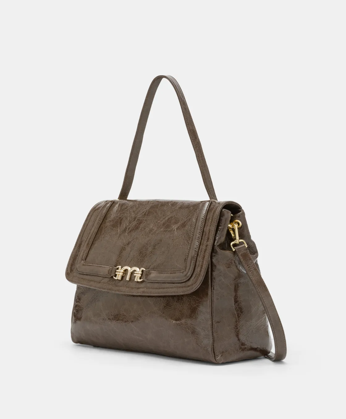 Momoni Sacs Et Pochettes*SAC FLORE EN CUIR NAPLAK - BRUN FONCÉ BrunFoncé