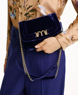 Momoni Sacs Et Pochettes*SAC MIMI' FLORE EN VELOURS LISSE - Lavande