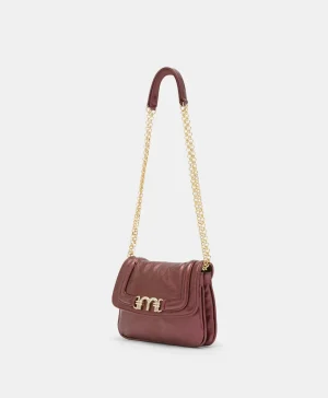 Momoni Sacs Et Pochettes*SAC MIMI' FLORE EN ÉCO-CUIR LAMINÉ - MOÛT DE RAISIN MoûtdeRaisin
