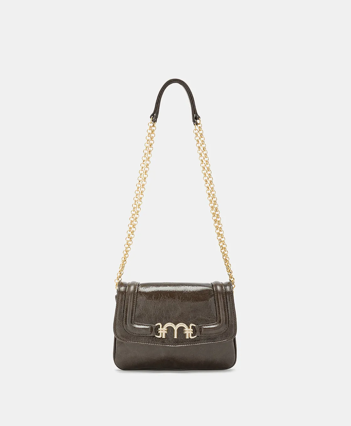 Momoni Sacs Et Pochettes*SAC MIMI' FLORE EN CUIR NAPLAK - BRUN FONCÉ BrunFoncé