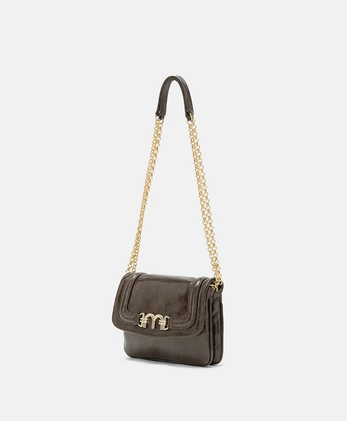 Momoni Sacs Et Pochettes*SAC MIMI' FLORE EN CUIR NAPLAK - BRUN FONCÉ BrunFoncé