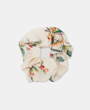 Momoni Accessoires Pour Cheveux*SCRUNCHIE EN SOIE IMPRIMÉ - CRÈME/ROUGE Crème/Rouge