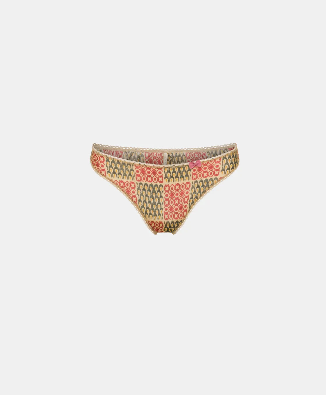 Momoni Culottes*SLIP ARCA EN NYLON IMPRIMÉ - Militaire/Corail