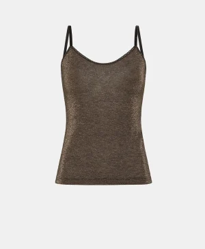Momoni Bodys Et Nuisettes*TOP AIRELLE EN JERSEY LUREX - Cuivre