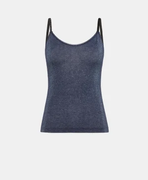 Momoni Bodys Et Nuisettes*TOP AIRELLE EN JERSEY LUREX - Denim