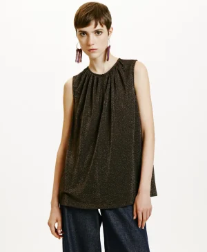 Momoni Tops Et T-Shirts*TOP CRIS EN JERSEY LUREX - Cuivre