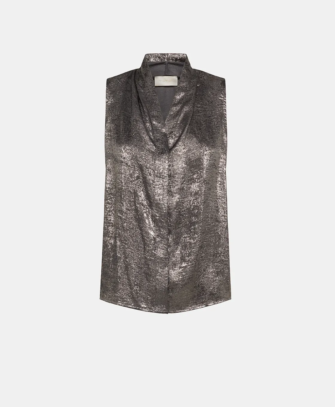 Momoni Tops Et T-Shirts*TOP KIRI EN LAMINÉ FLUIDE - Argent