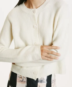 Momoni Mailles*TRICOT DONBURI EFFET JERSEY UNI - CRÈME Crème