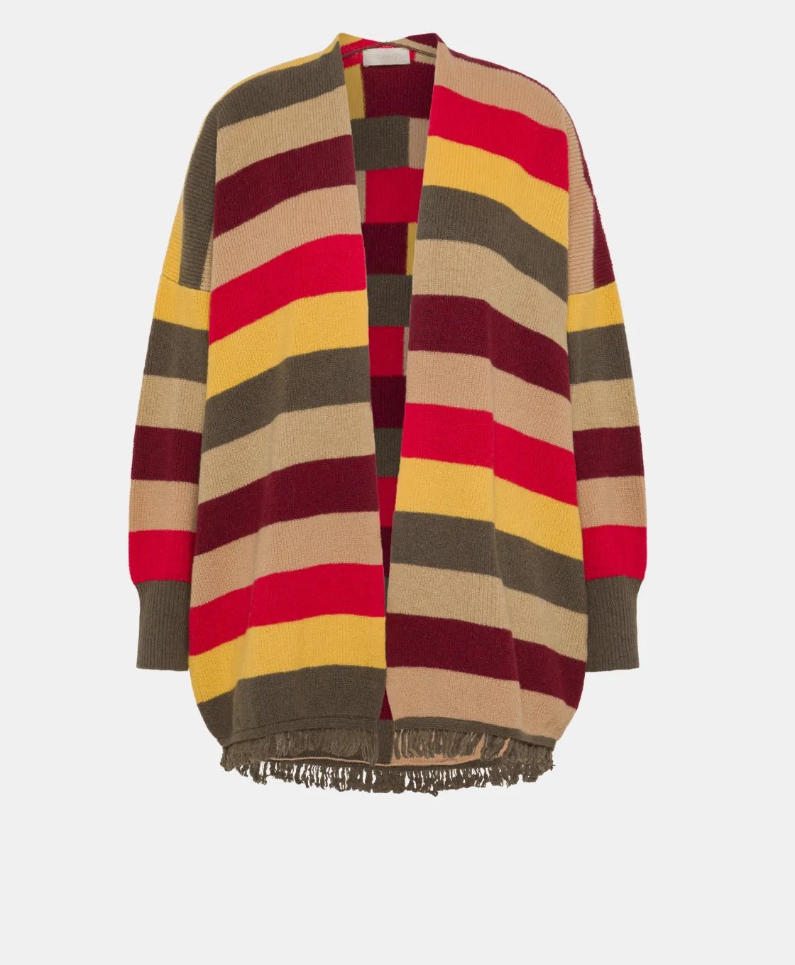 Momoni Mailles*TRICOT HOKKAIDO À RAYURES MULTICOLORES - ROUGE MULTICOLORE RougeMulticolore