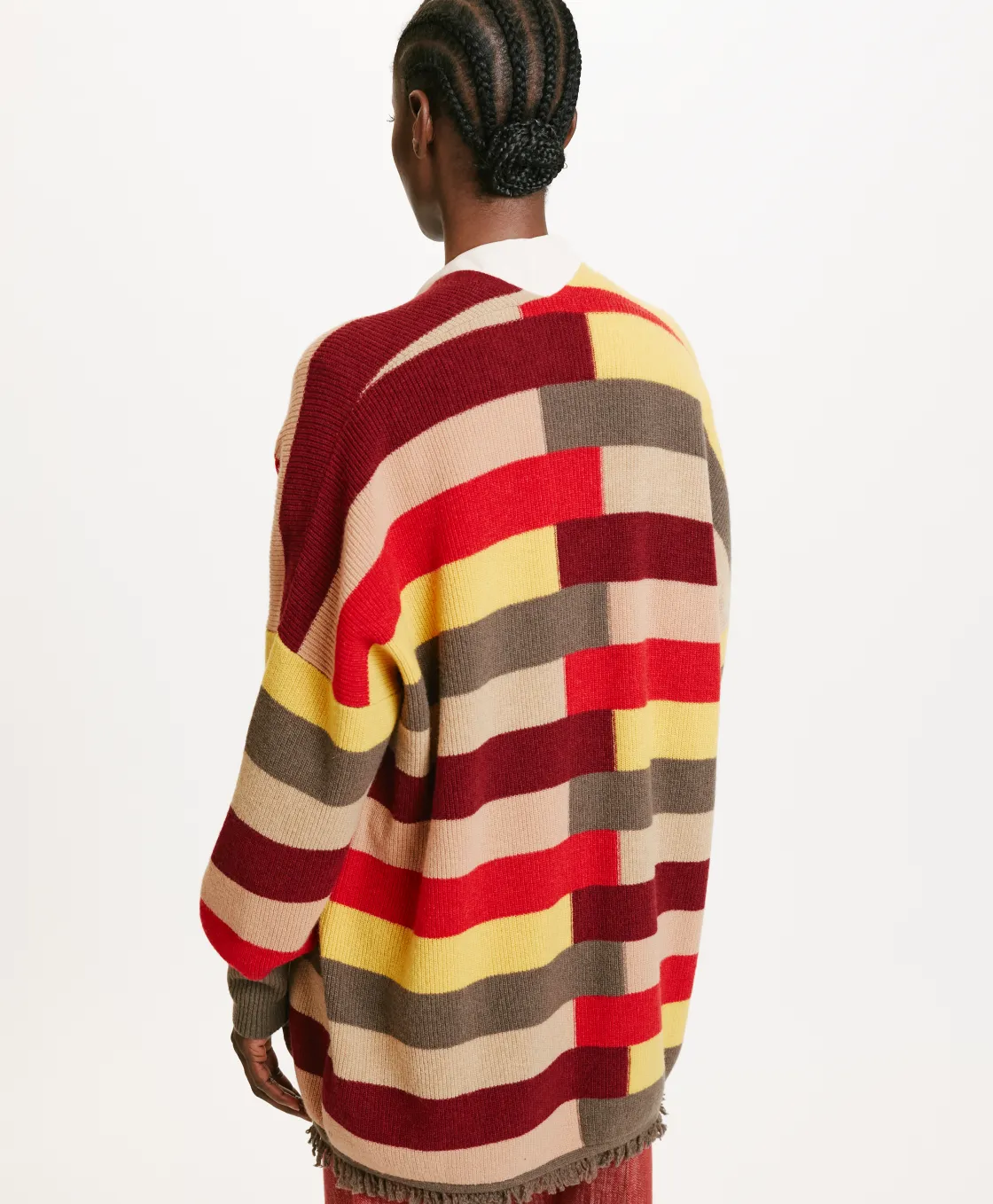 Momoni Mailles*TRICOT HOKKAIDO À RAYURES MULTICOLORES - ROUGE MULTICOLORE RougeMulticolore