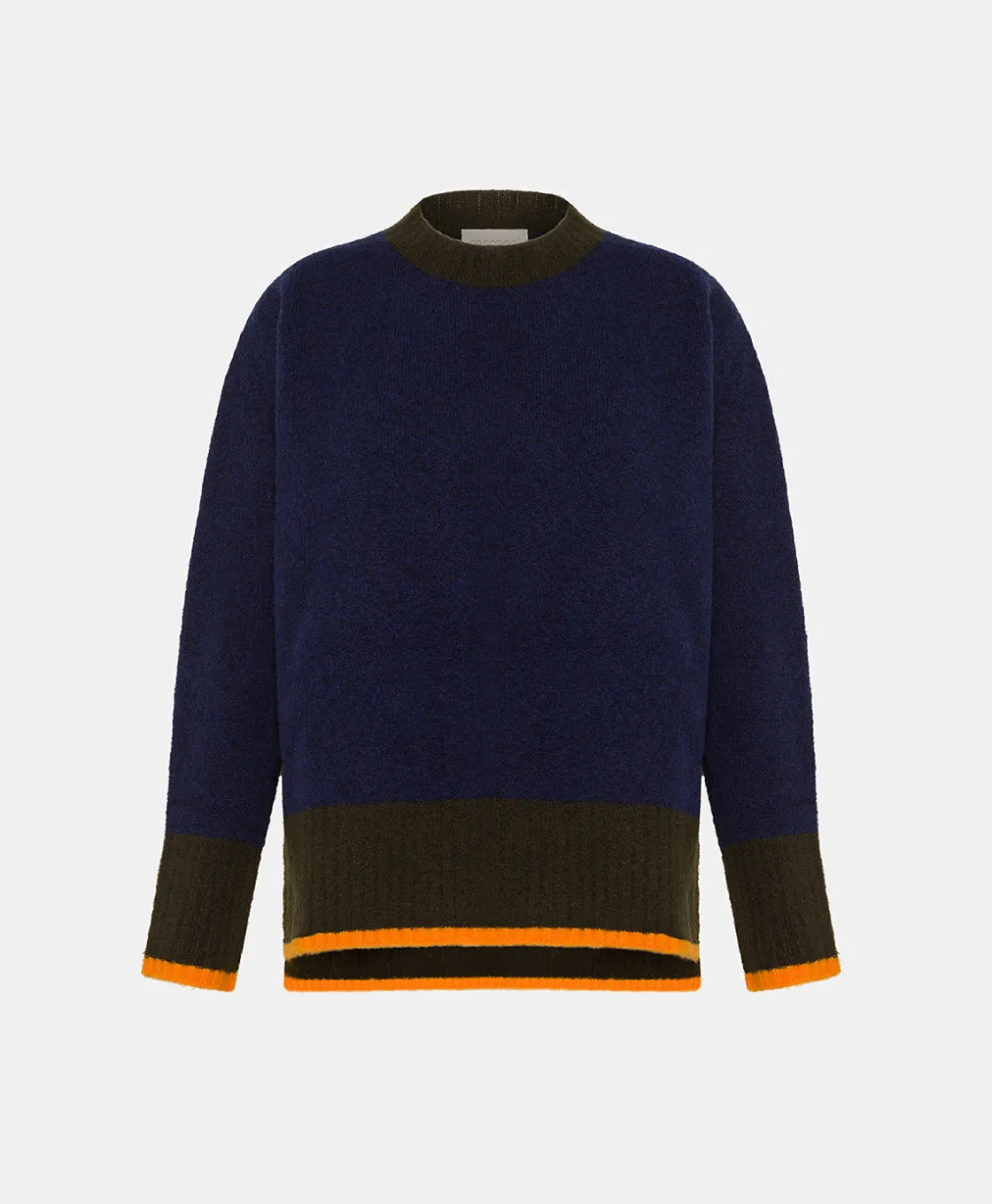 Momoni Mailles*TRICOT INU EFFET JERSEY COLOR BLOCK - Bleu