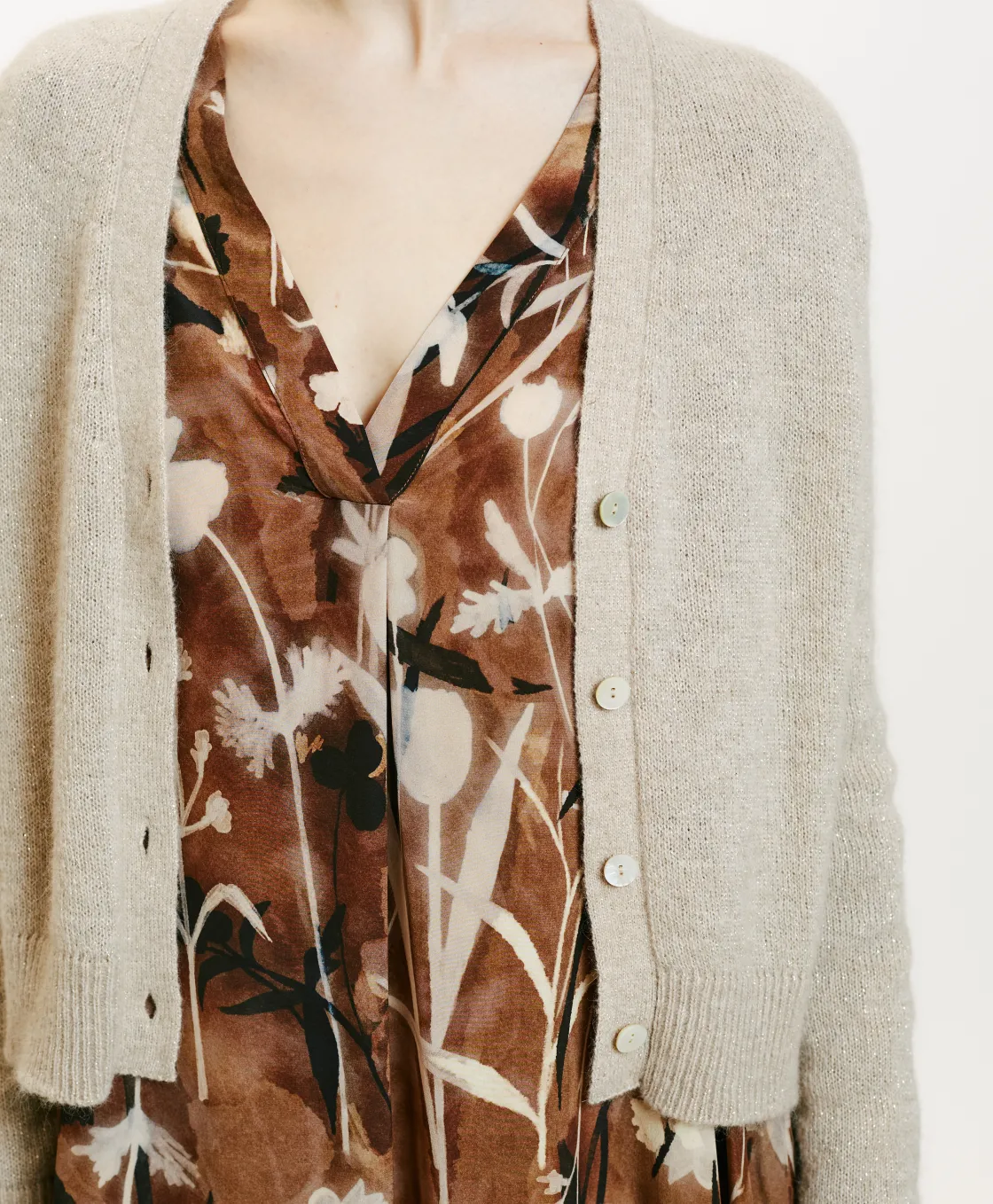 Momoni Mailles*TRICOT JIRO EN MOHAIR MÉLANGE LUREX - CRÈME Crème