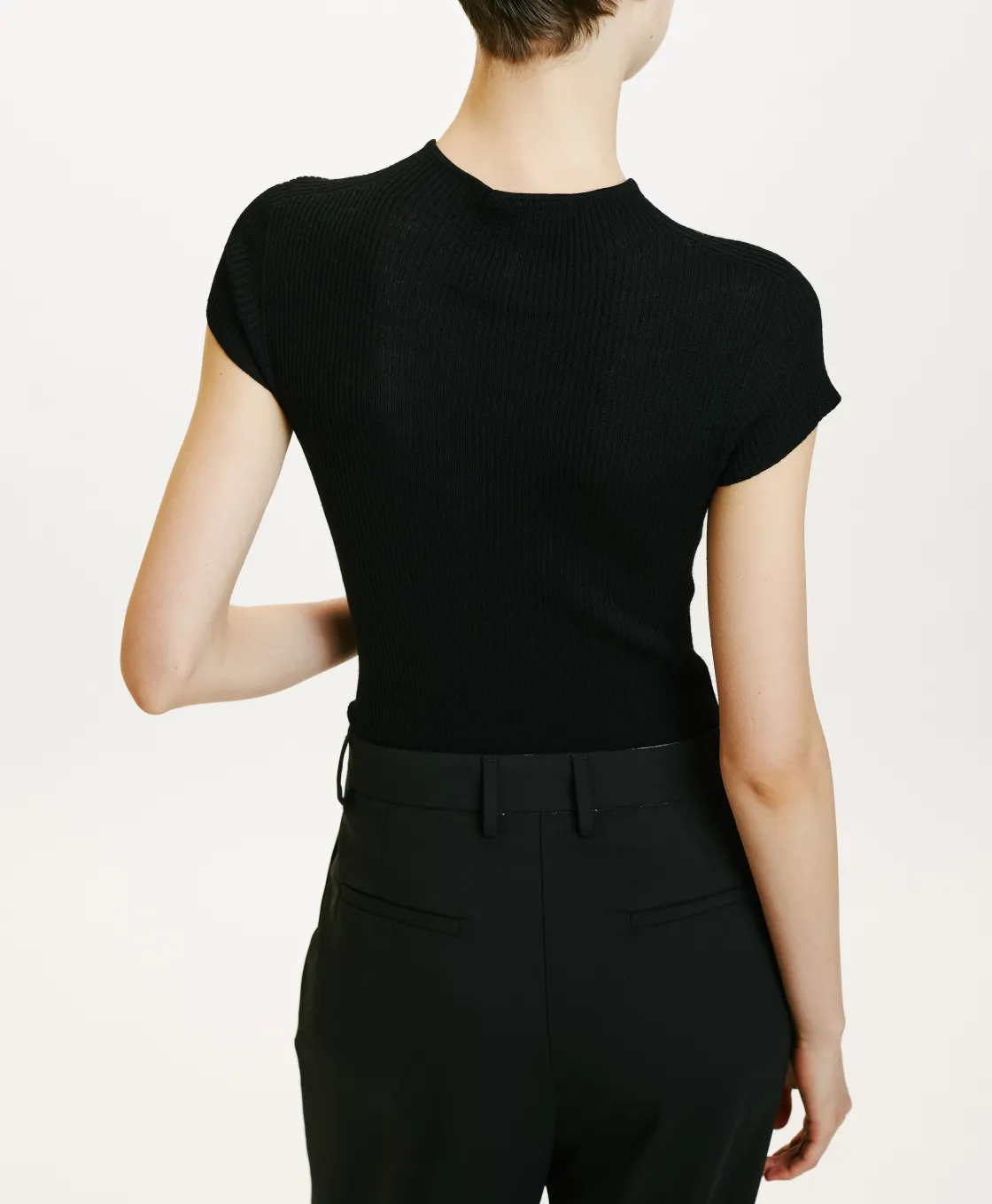 Momoni Mailles*TRICOT KAME EN LAINE MÉRINOS - Noir