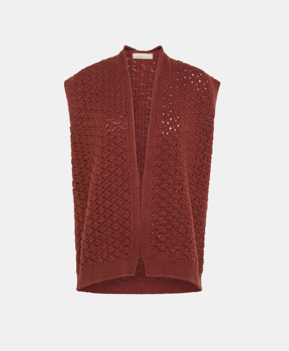 Momoni Mailles*TRICOT KANTO POINT DENTELLE - Brique