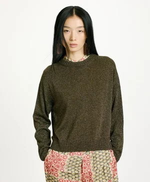 Momoni Mailles*TRICOT KARASU EN LUREX - Algue