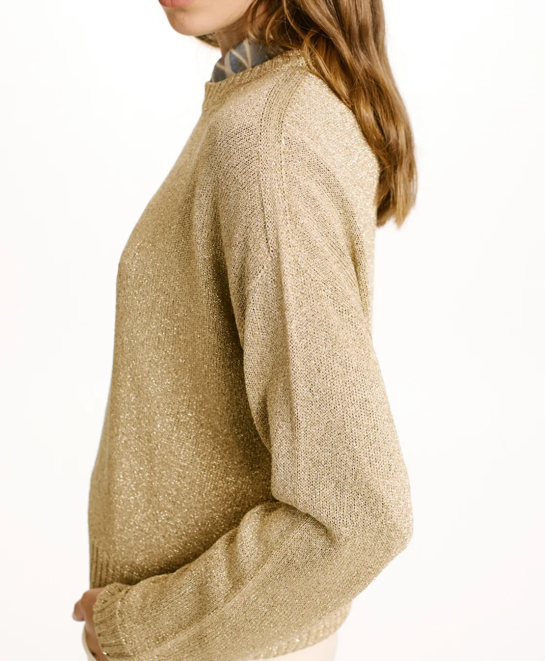 Momoni Mailles*TRICOT KARASU EN LUREX - Or