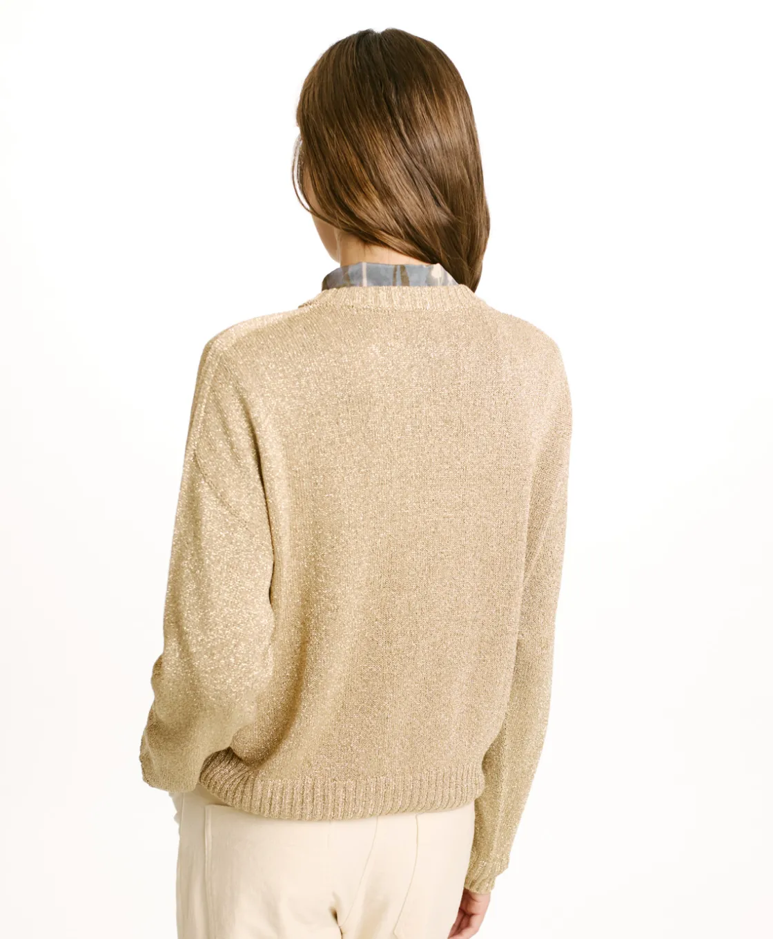 Momoni Mailles*TRICOT KARASU EN LUREX - Or