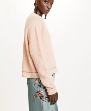 Momoni Mailles*TRICOT KARASU POINT D’ÉPI STRETCH - ROSE ANTIQUE RoseAntique