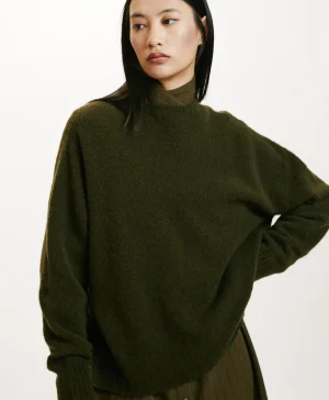 Momoni Mailles*TRICOT KOBE EFFET JERSEY UNI - Vert