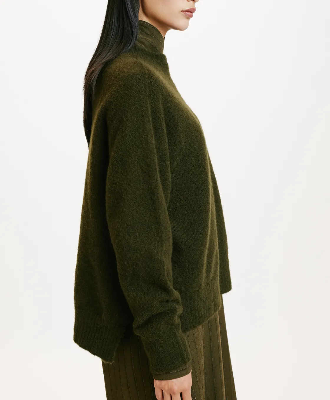 Momoni Mailles*TRICOT KOBE EFFET JERSEY UNI - Vert