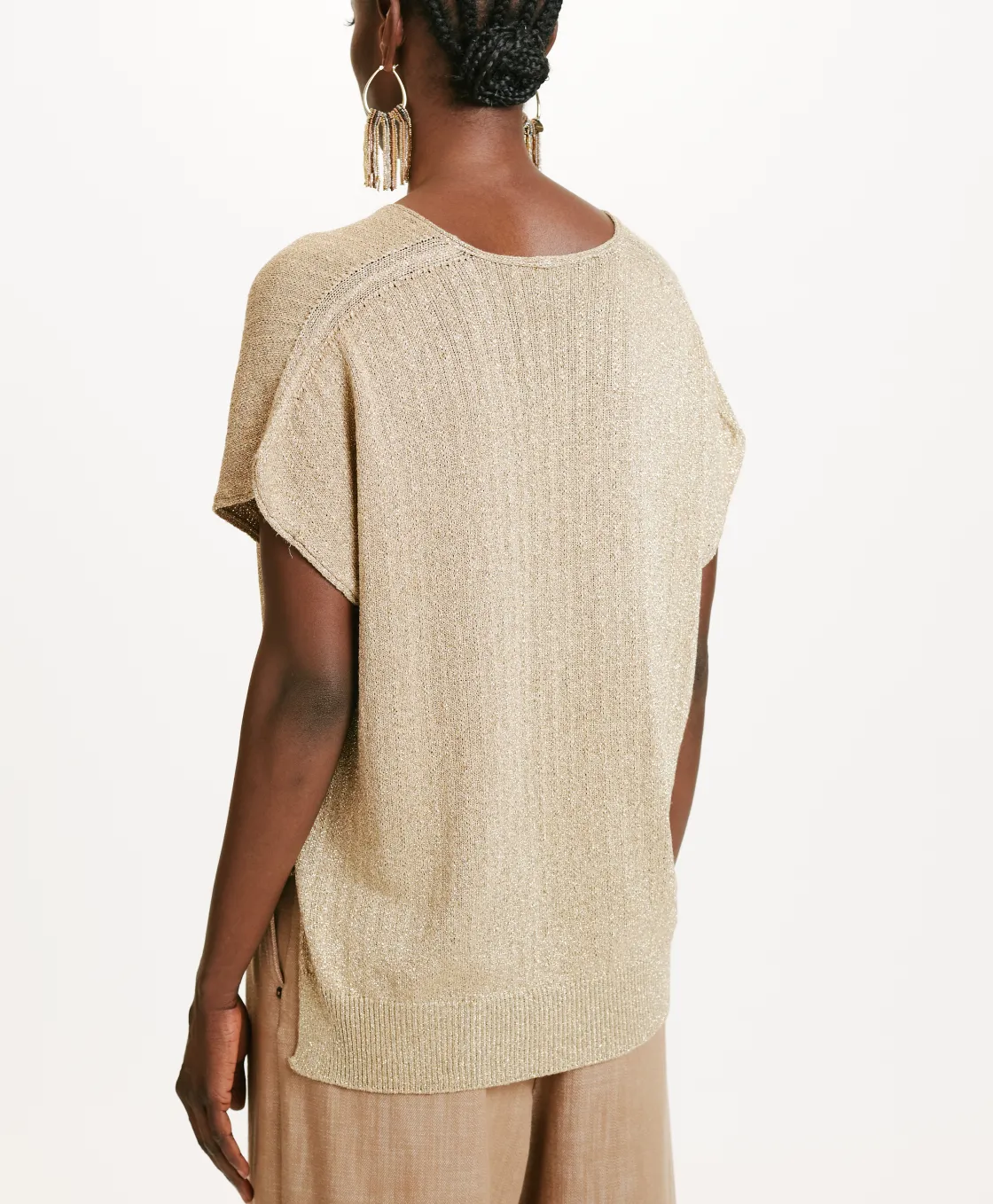 Momoni Mailles*TRICOT MOE EN LUREX - Or