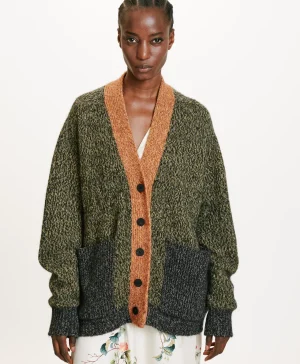 Momoni Mailles*TRICOT NATSU MOULINÉ COLOR BLOCK - MULTICOLORE VERT MulticoloreVert