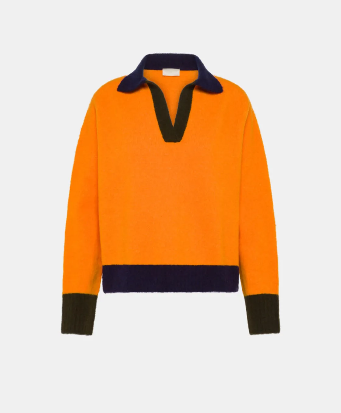 Momoni Mailles*TRICOT NEBBIOLO EFFET JERSEY COLOR BLOCK - Orange
