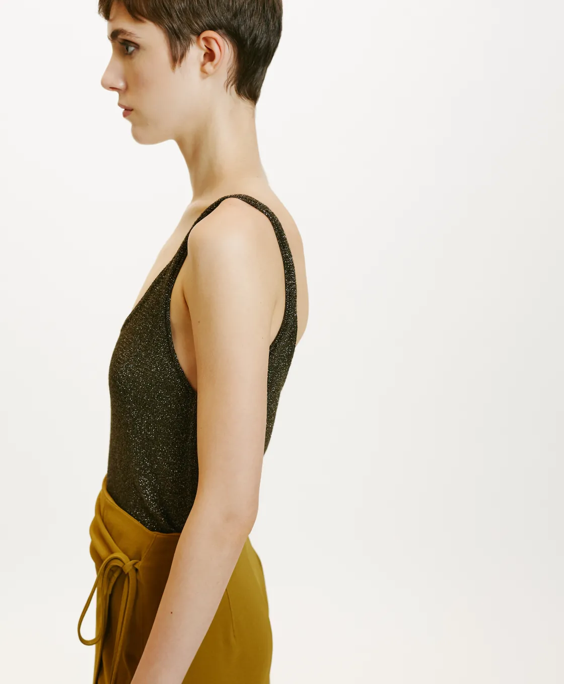 Momoni Mailles*TRICOT NIJI EN LUREX - Algue