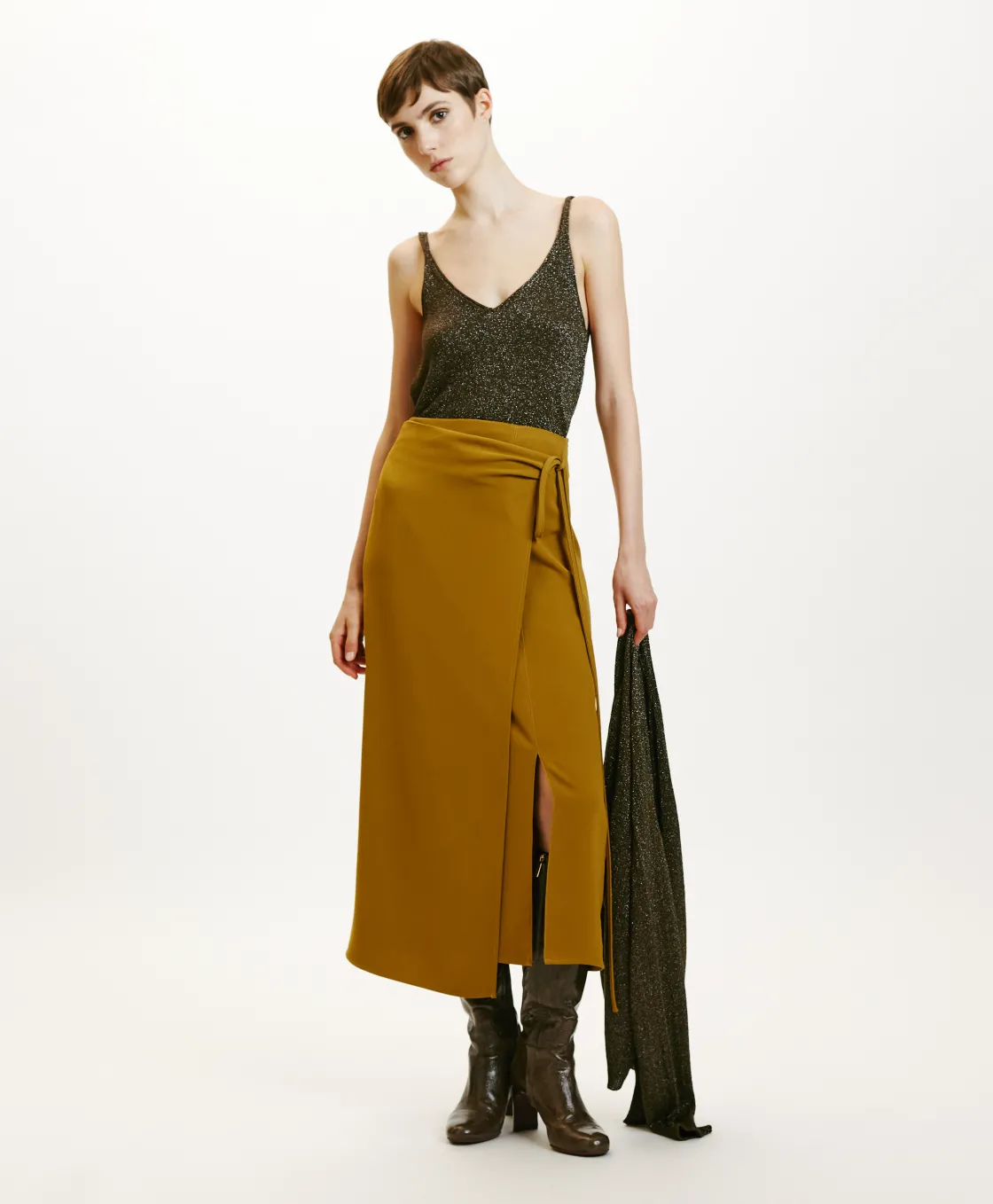 Momoni Mailles*TRICOT NIJI EN LUREX - Algue