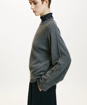 Momoni Mailles*TRICOT ODINO EN LAINE MÉRINOS CACHEMIRE - Gris