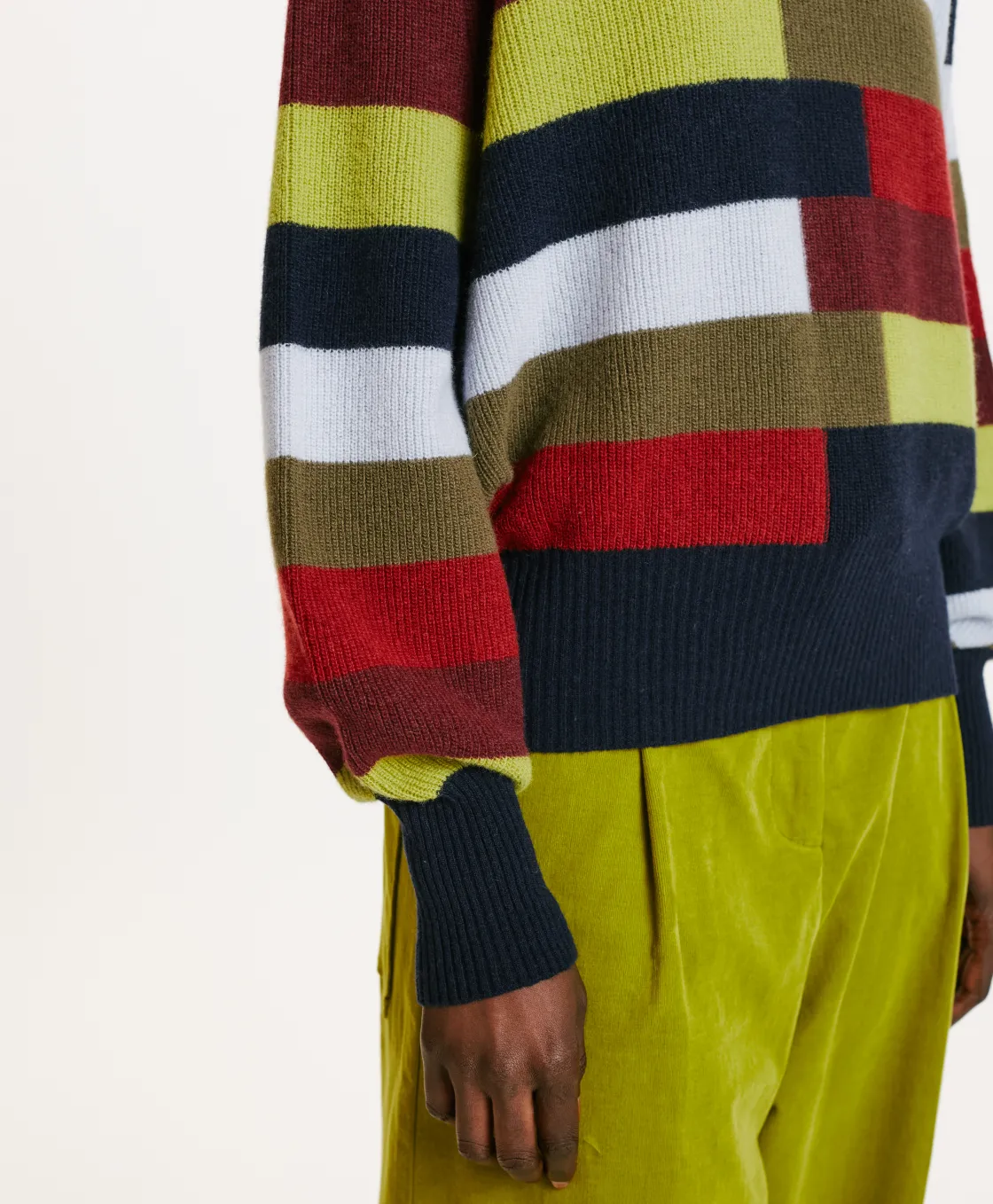 Momoni Mailles*TRICOT TOHOKU À RAYURES MULTICOLORES - BLEU MULTICOLORE BlueMulticolor