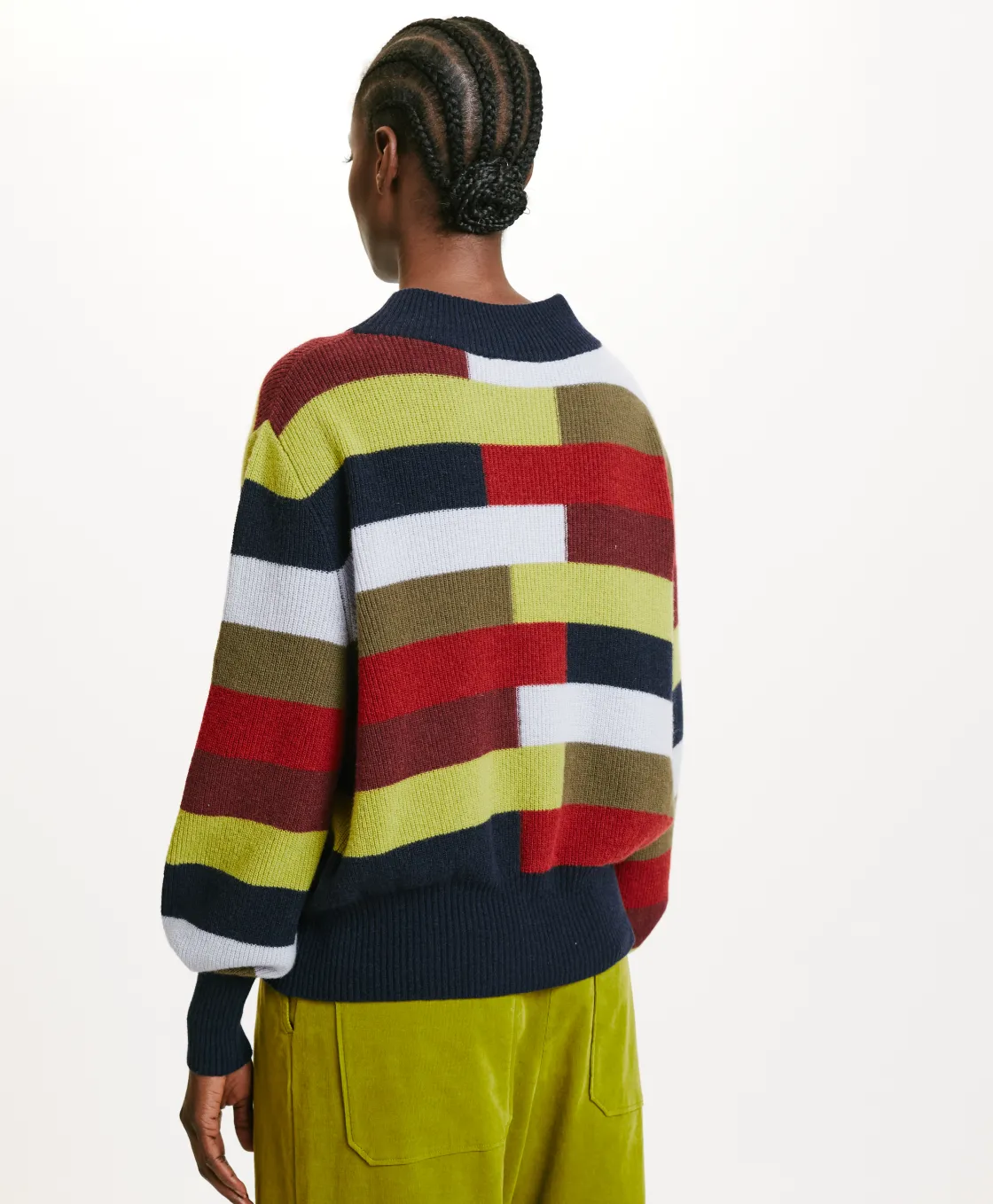 Momoni Mailles*TRICOT TOHOKU À RAYURES MULTICOLORES - BLEU MULTICOLORE BlueMulticolor