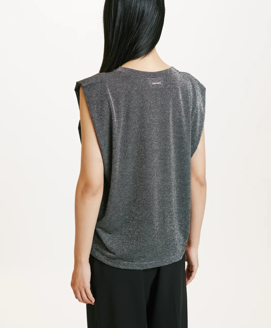 Momoni Tops Et T-Shirts*TSHIRT ENNA EN JERSEY LUREX - GRIS FONCÉ GrisFoncé