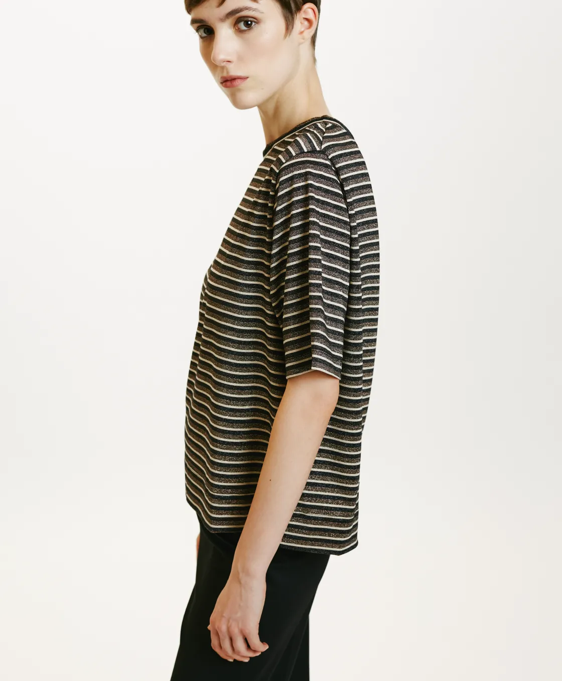 Momoni Tops Et T-Shirts*TSHIRT IORA EN JERSEY LUREX - MULTICOLORE CUIVRE MulticoloreCuivre