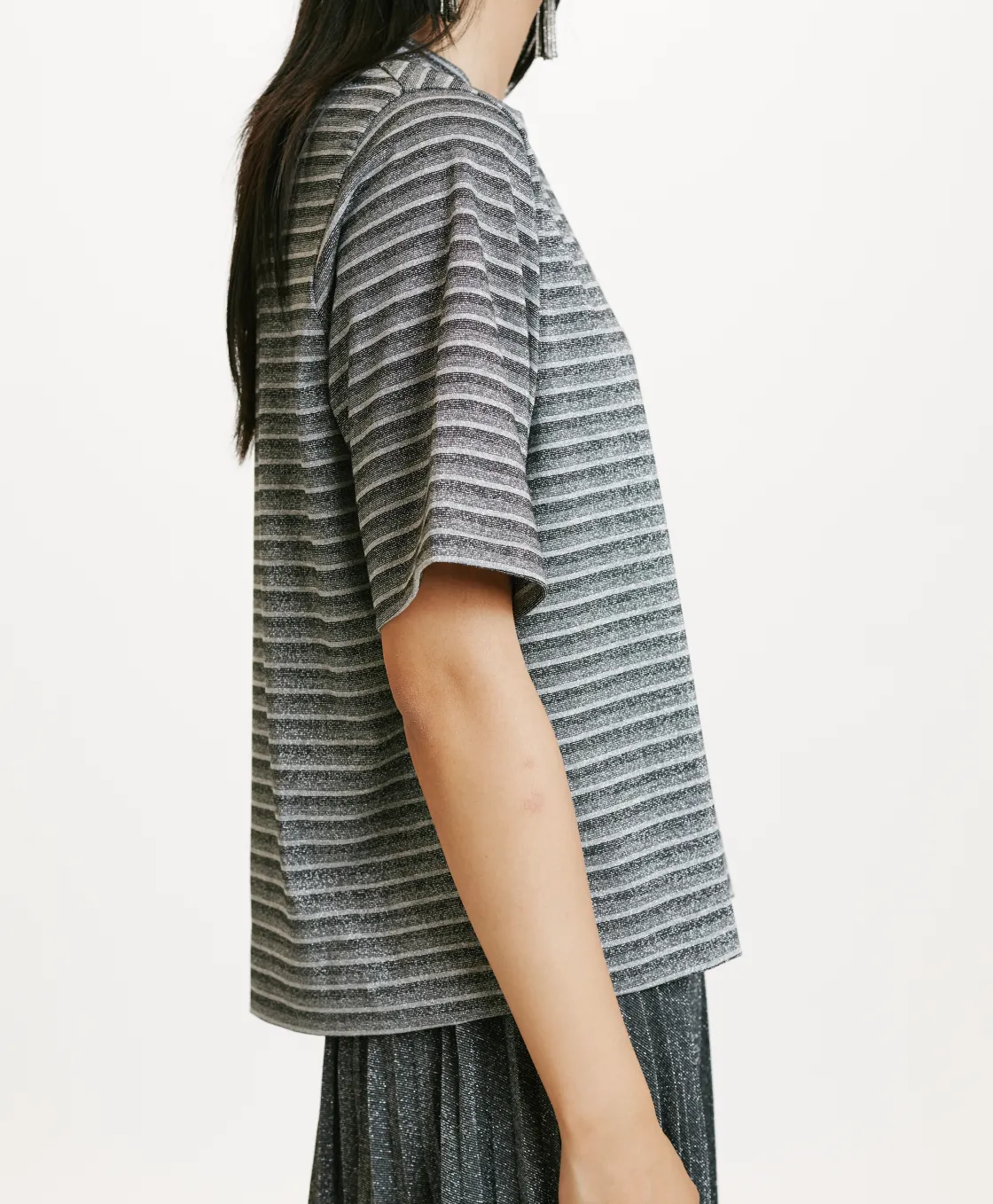 Momoni Tops Et T-Shirts*TSHIRT IORA EN JERSEY LUREX - GRIS MULTICOLORE GrisMulticolore