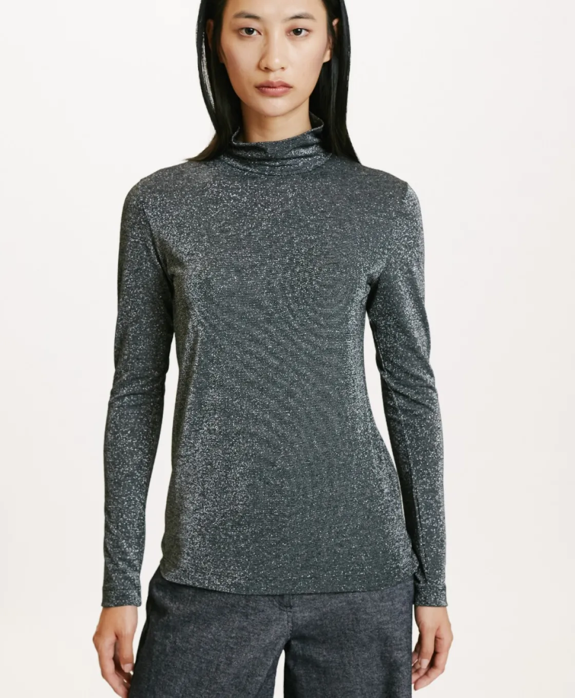 Momoni Tops Et T-Shirts*TSHIRT RODOLPHE EN JERSEY LUREX - GRIS FONCÉ GrisFoncé