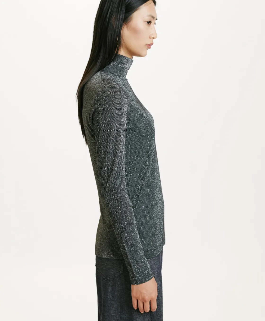 Momoni Tops Et T-Shirts*TSHIRT RODOLPHE EN JERSEY LUREX - GRIS FONCÉ GrisFoncé