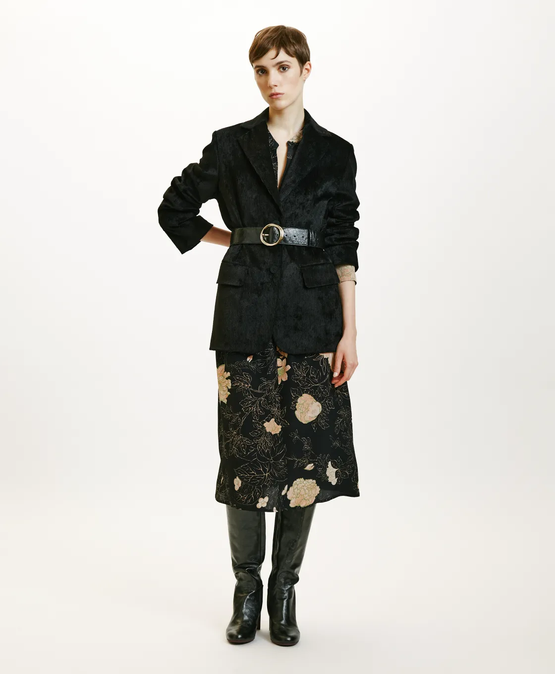 Momoni Vestes*VESTE AIRI EN VELOURS CÔTELÉ STRETCH - Noir