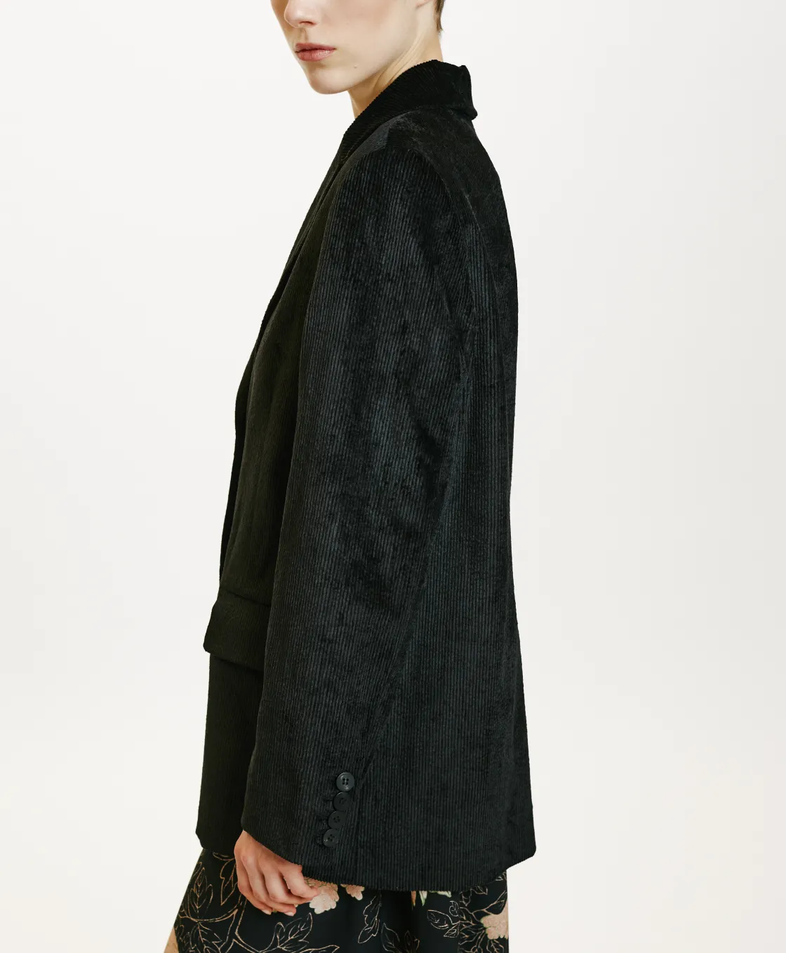 Momoni Vestes*VESTE AIRI EN VELOURS CÔTELÉ STRETCH - Noir