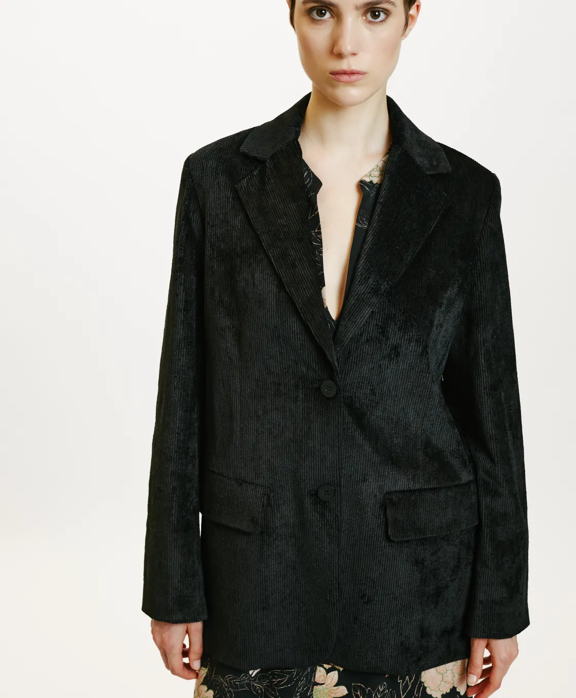 Momoni Vestes*VESTE AIRI EN VELOURS CÔTELÉ STRETCH - Noir