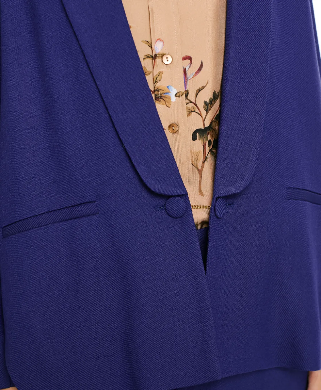 Momoni Vestes*VESTE FUSUMA EN SERGÉ DE LAINE VISCOSE - Bleu