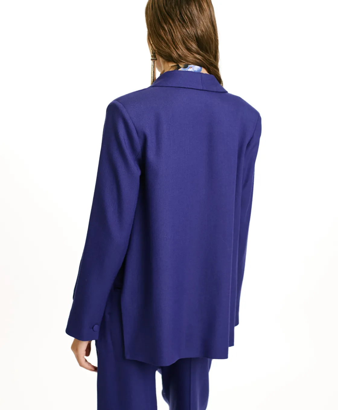 Momoni Vestes*VESTE FUSUMA EN SERGÉ DE LAINE VISCOSE - Bleu