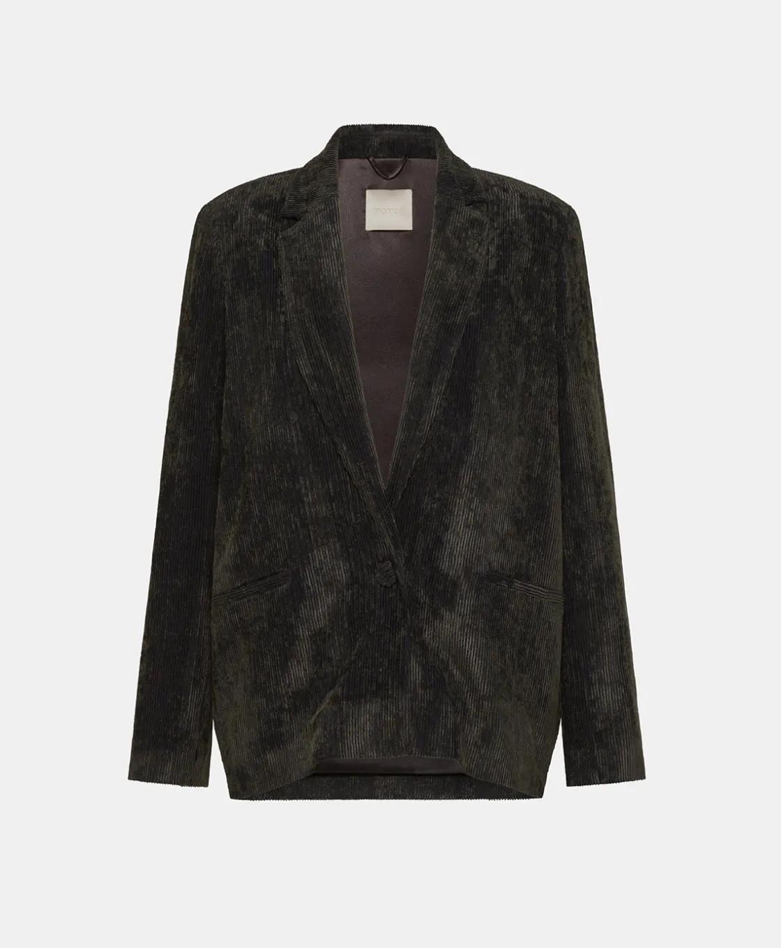 Momoni Vestes*VESTE HINATA EN VELOURS STRETCH BICOLORE - GRIS CHARBON GrisCharbon