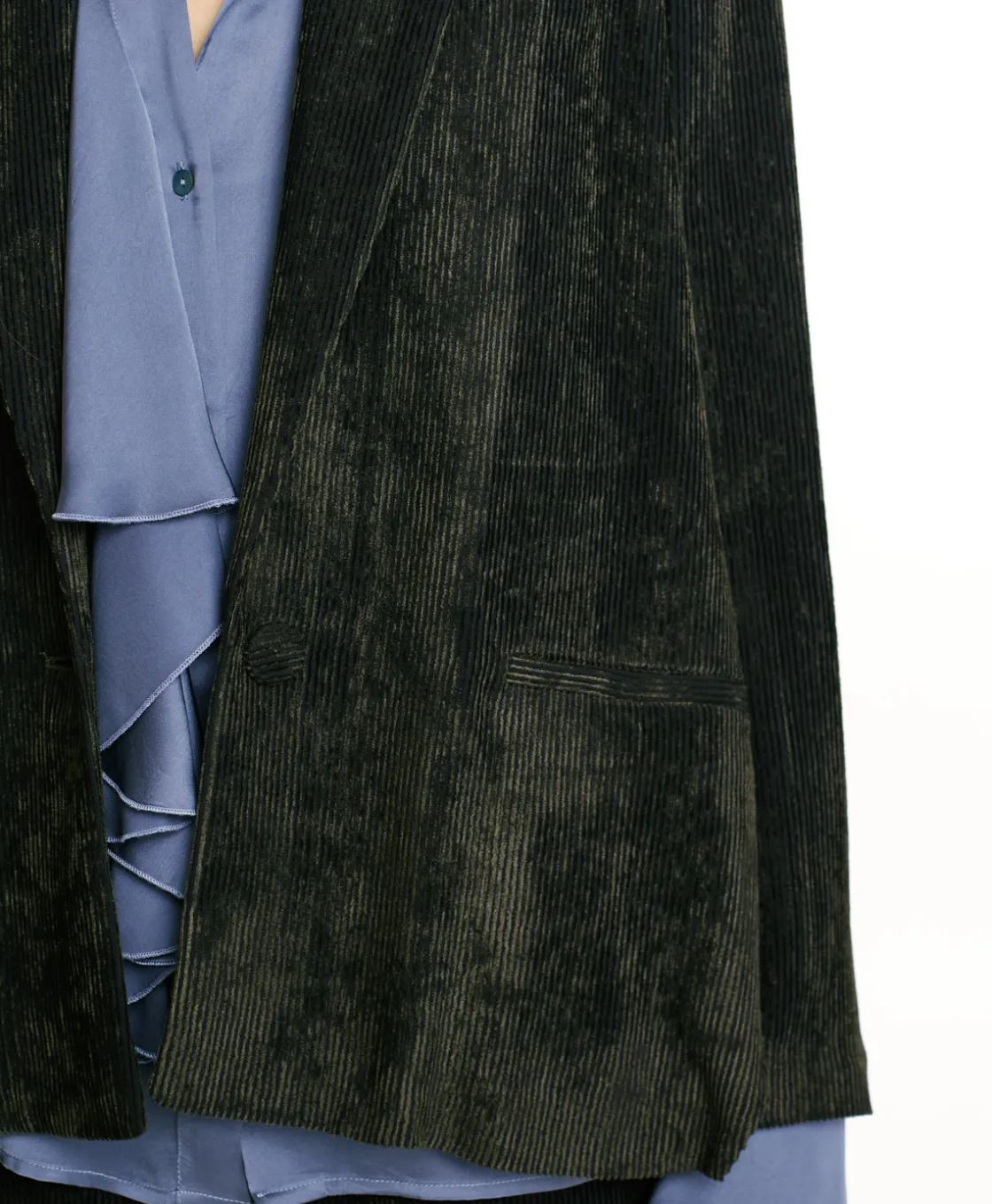 Momoni Vestes*VESTE HINATA EN VELOURS STRETCH BICOLORE - GRIS CHARBON GrisCharbon