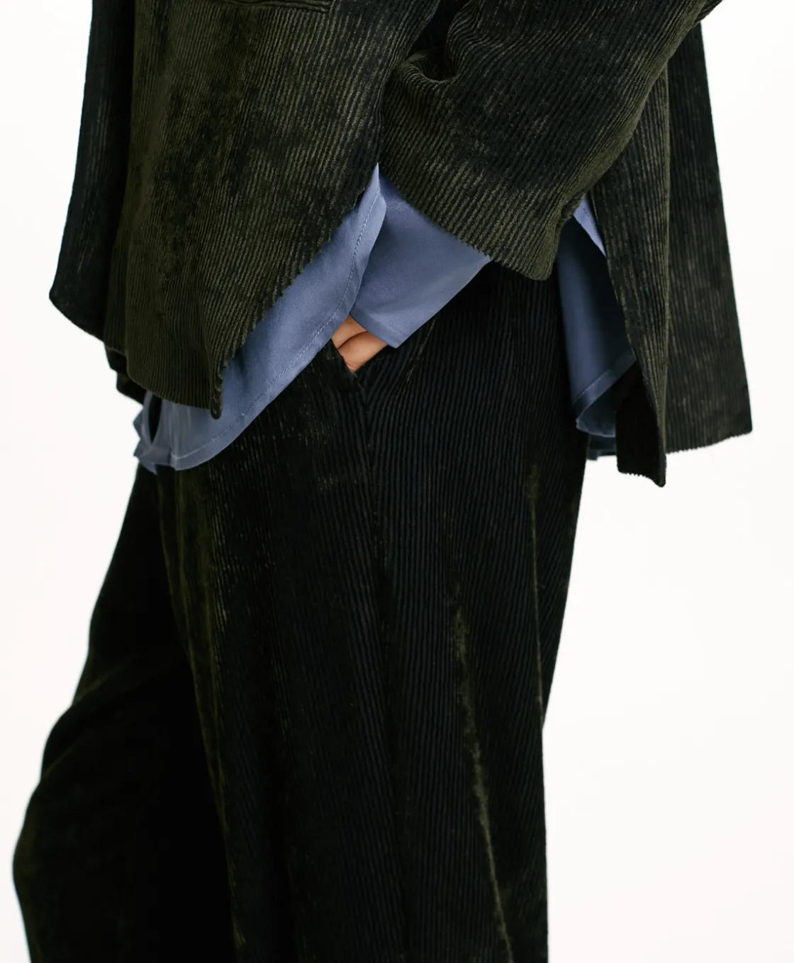 Momoni Vestes*VESTE HINATA EN VELOURS STRETCH BICOLORE - GRIS CHARBON GrisCharbon