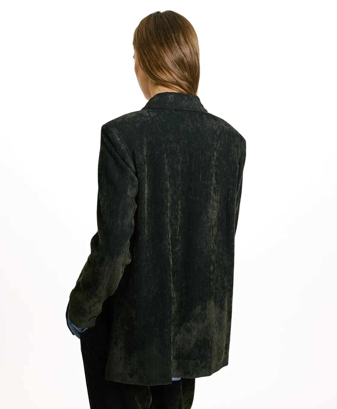 Momoni Vestes*VESTE HINATA EN VELOURS STRETCH BICOLORE - GRIS CHARBON GrisCharbon