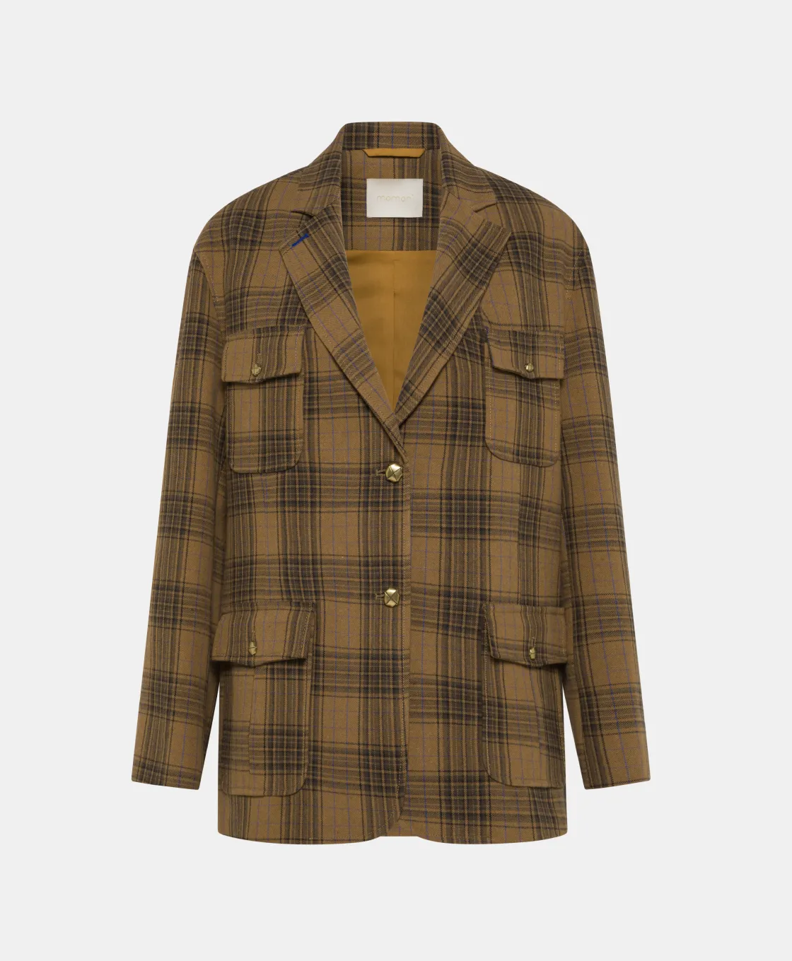 Momoni Vestes*VESTE SHIOMI EN TOILE COTON LAINE CARREAUX - MULTICOLORE CACAO MulticoloreCacao